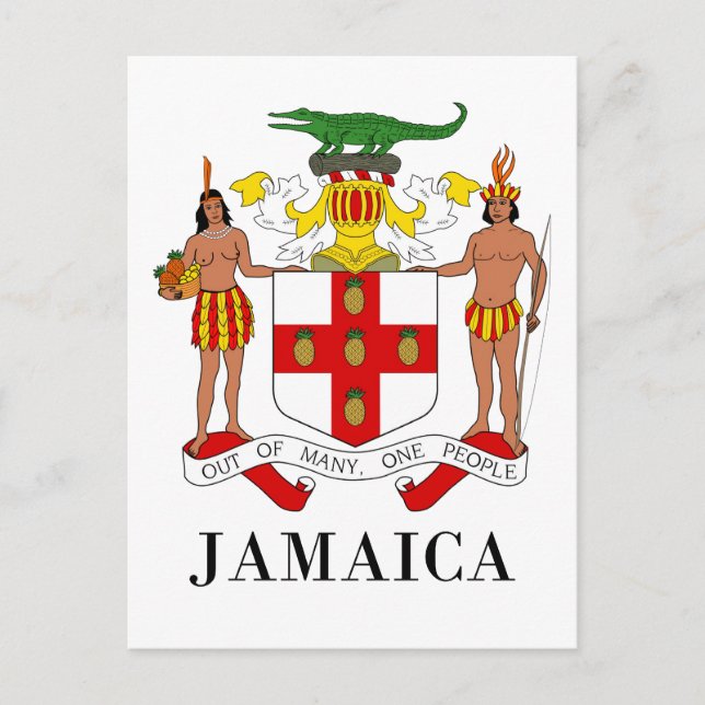 Postal JAMAICA - símbolo/escudo de armas/bandera/colores/ (Anverso)