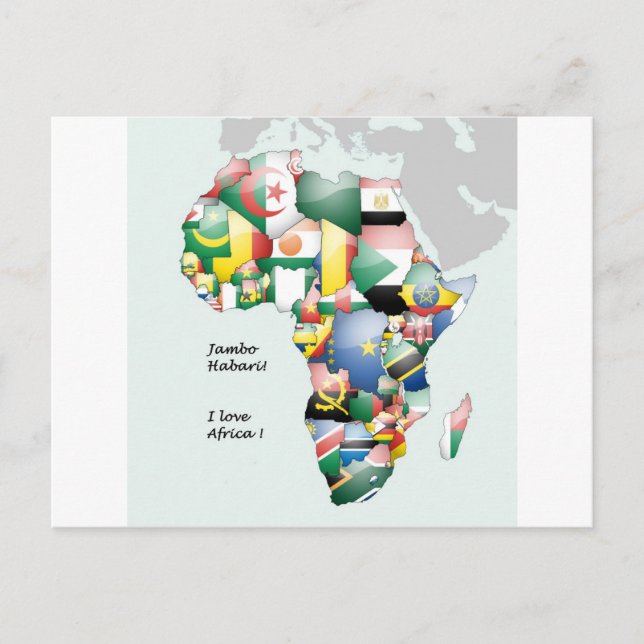 Postal ¡Jambo Habari África! Amo África (Anverso)