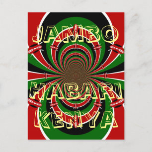 Postal ¡Jambo Habari! Saludo de Kenya Hakuna Matata Swahi