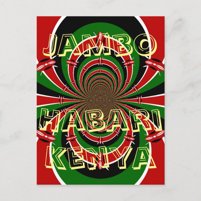 Postal ¡Jambo Habari! Saludo de Kenya Hakuna Matata Swahi (Anverso)