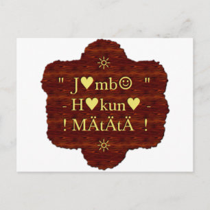 Postal Jambo Hakuna Matata: Dibujo/gráfico de arte africa