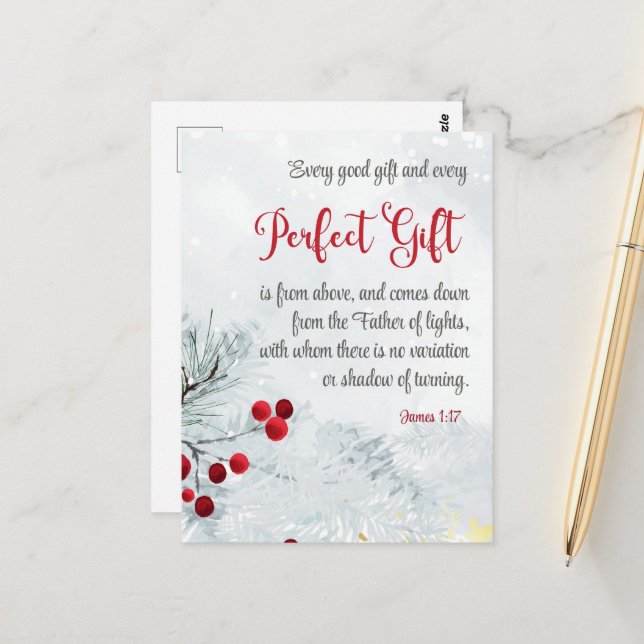 Postal James 1:17 Todos los buenos regalos Navidades Bibl (Anverso/Reverso In Situ)