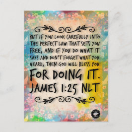 Postal James 1:25 Bible Verse Memory Card - Postcard