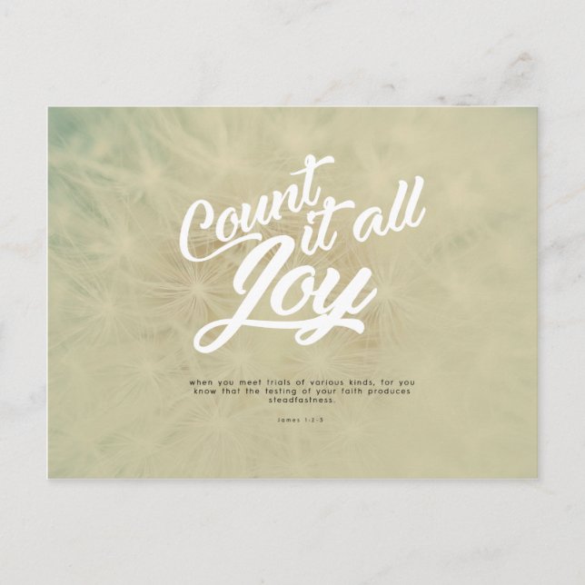 Postal James 1:2-3 - Cuente toda la alegría (Anverso)