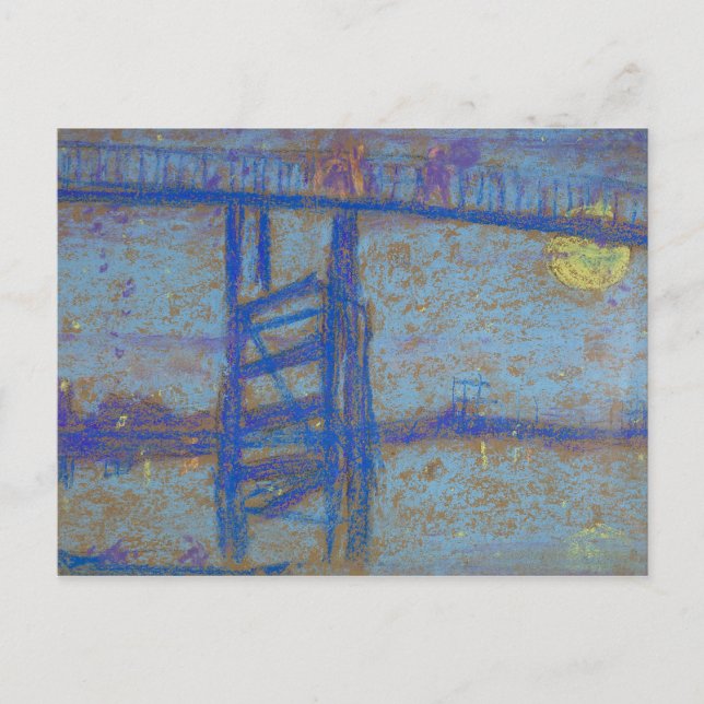Postal James Abbott McNeill Whistler - Nocturne-Battersea (Anverso)