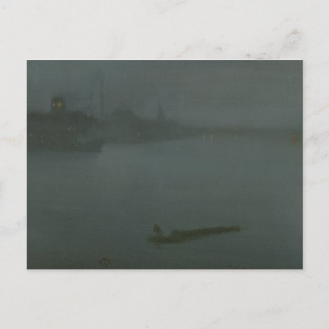 Postal James Abbott McNeill Whistler - Nocturne en azul (Anverso)