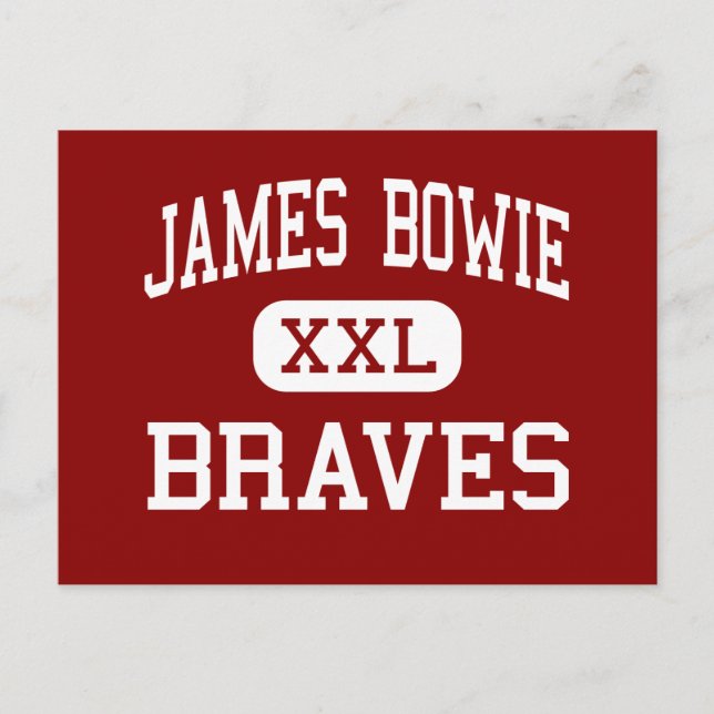 Postal James Bowie - Braves - Medio - Amarillo Texas (Anverso)