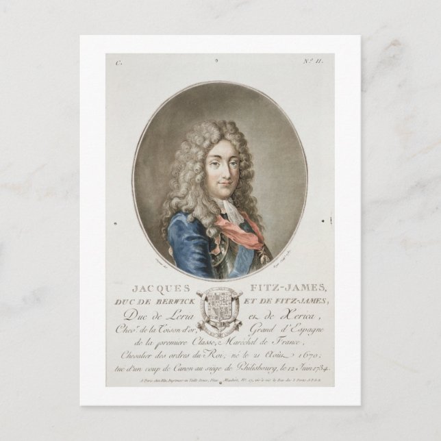 Postal James Fitzjames (1670-1733), primer duque de Berwi (Anverso)