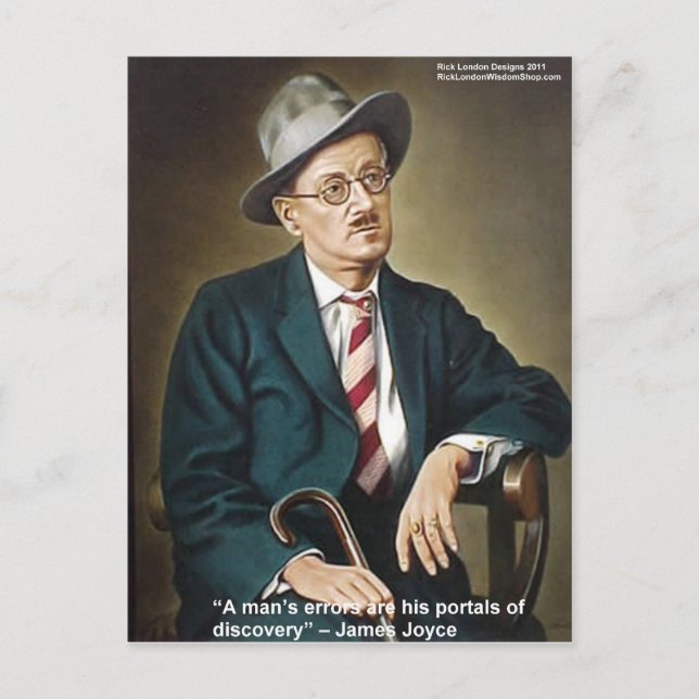 Postal James Joyce "Errores/Portales" Citas y Regalos (Anverso)