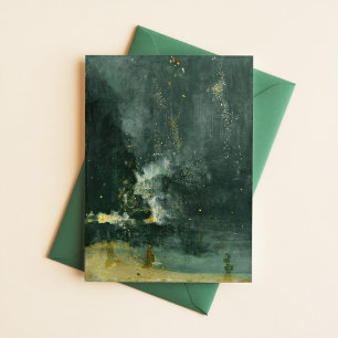 Postal James McNeill Whistler Nocturne en negro y oro
