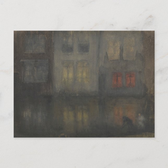 Postal James McNeill Whistler - Nocturne - Negro y Rojo (Anverso)