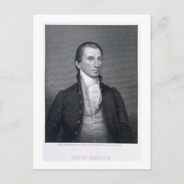 Postal James Monroe, grabado por Asher Brown Durand (1796 (Anverso)