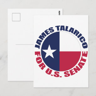 Postal James Talarico para el Senado de EE. UU. Bandera d