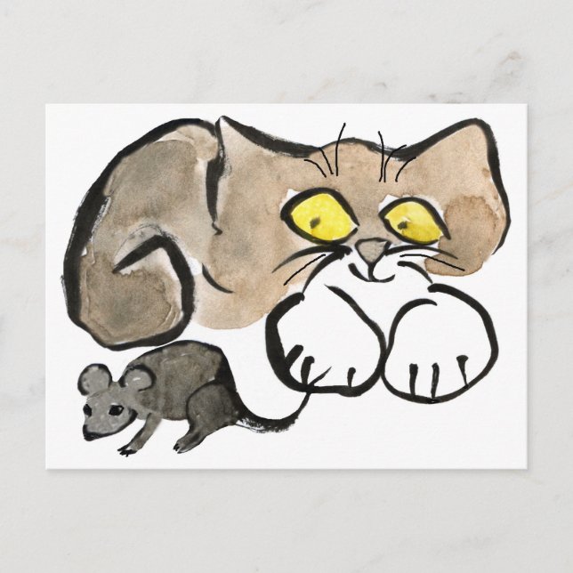 Postal James tiene un ratón al lado de él es cola (Anverso)