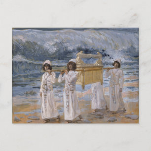 Postal James Tissot - El Arca atraviesa el Jordán
