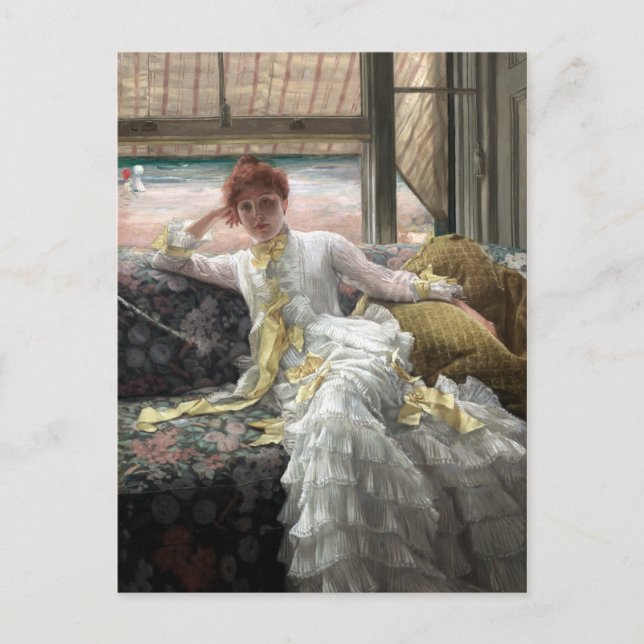 Postal James Tissot Seaside (Modelo de julio de un retrat (Anverso)