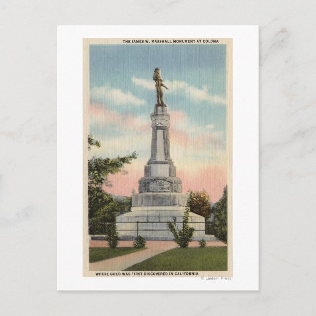 Postal James W. Marshall Monumento Ver # 1 (Anverso)