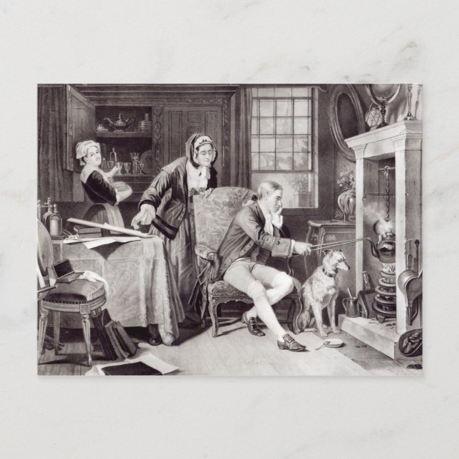 Postal James Watt jugando con vapor (Anverso)