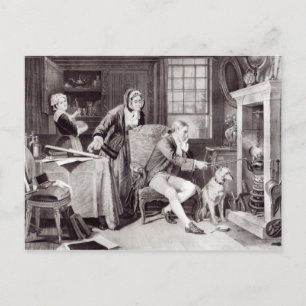 Postal James Watt jugando con vapor