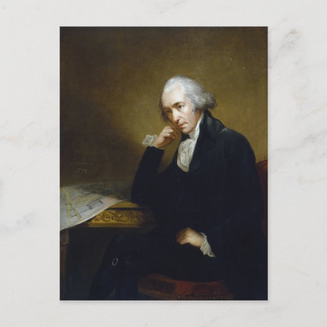 Postal James Watt por Carl Frederik von Breda (Anverso)