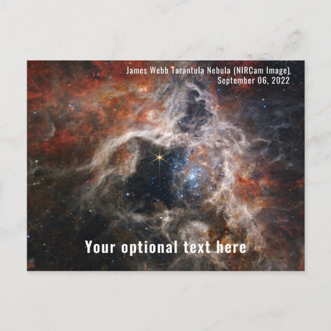 Postal James Webb Telescope espacial Tarantula Nebula NIR (Anverso)