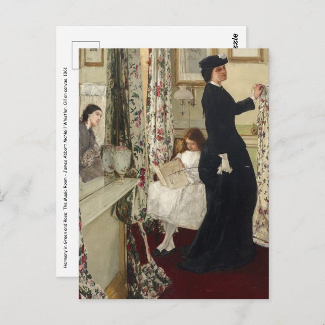 Postal James Whistler - La sala de música (Anverso / Reverso)