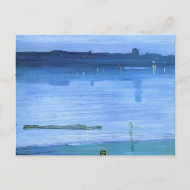 Postal James Whistler- Nocturne, Blue y Silver: Chelsea (Anverso)