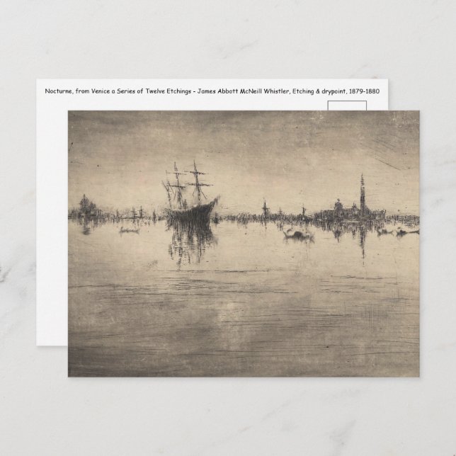 Postal James Whistler - Nocturne, de Venecia (Anverso / Reverso)