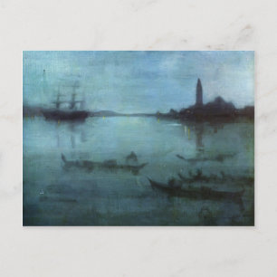 Postal James Whistler-Nocturne en azul y plata, Venecia