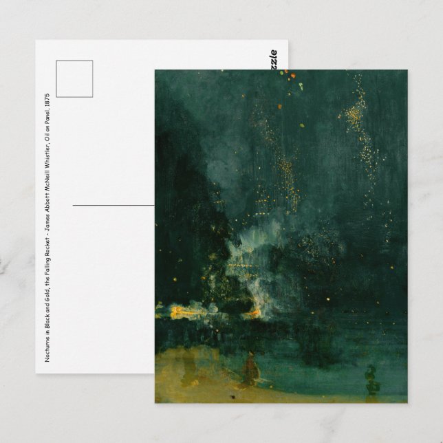 Postal James Whistler - Nocturne en negro y oro (Anverso / Reverso)
