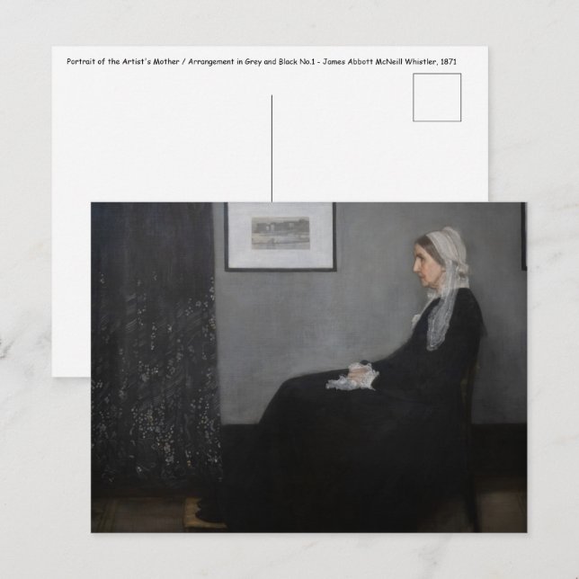 Postal James Whistler - Retrato de la madre del artista (Anverso / Reverso)