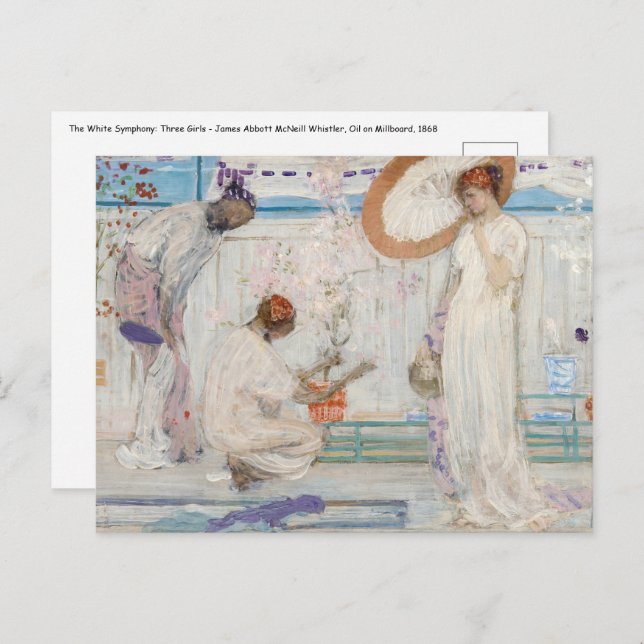 Postal James Whistler - Sinfonía blanca, tres Chicas (Anverso / Reverso)