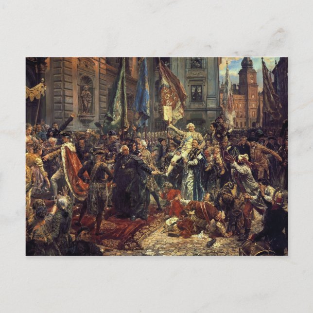 Postal Jan Matejko - La Constitución del 3 de mayo de 179 (Anverso)