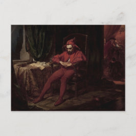 Postal Jan Matejko - Stanczyk durante una pelota, Harlequ