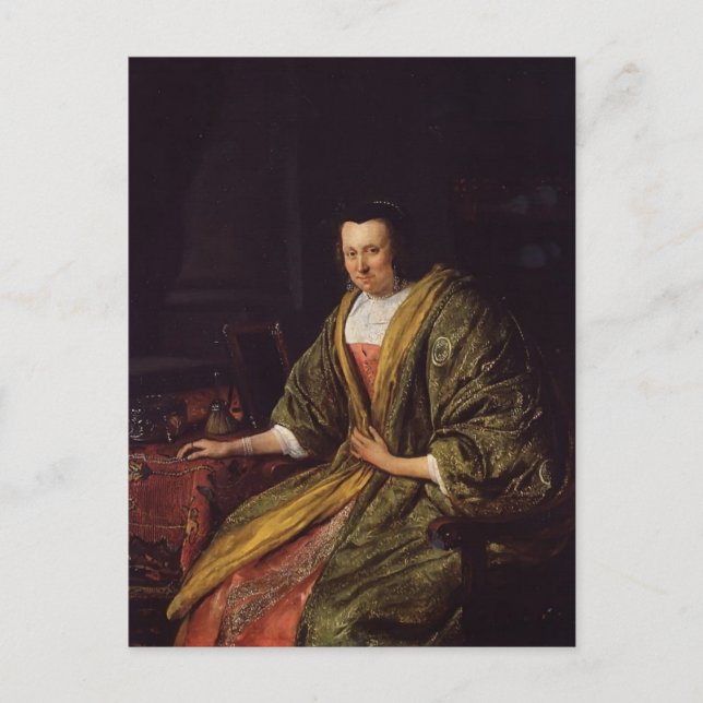 Postal Jan Steen - Retrato de Geertruy Gael (Anverso)