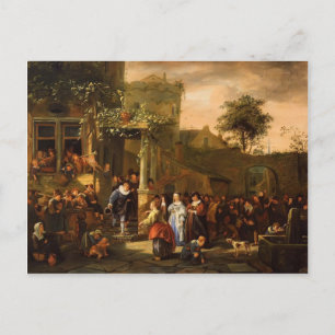 Postal Jan Steen - Un Boda de aldea