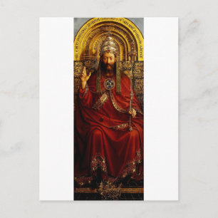 Postal Jan van Eyck Dios Padre en el Trono Arte Fino