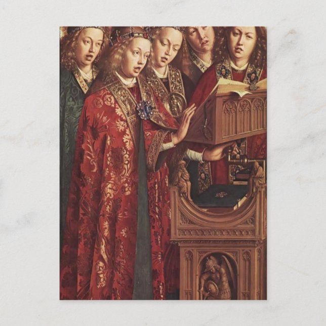 Postal Jan van Eyck- El Altar de Gante (detalle) (Anverso)