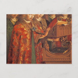 Postal Jan Van Eyck - El retablo de Gante - Ángel cantor