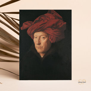 Postal Jan van Eyck retrato de un hombre en un turbante r