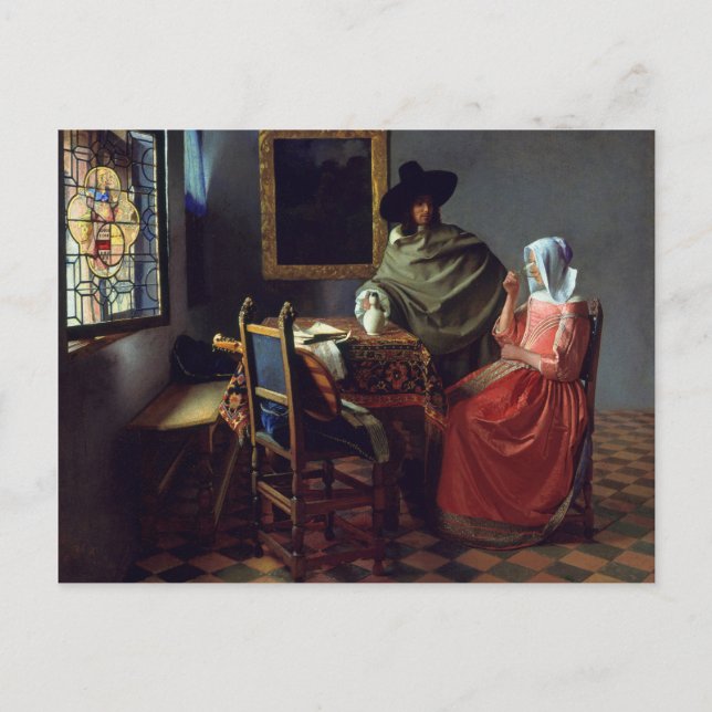 Postal Jan Vermeer, La Postcarta De Vidrio (Anverso)