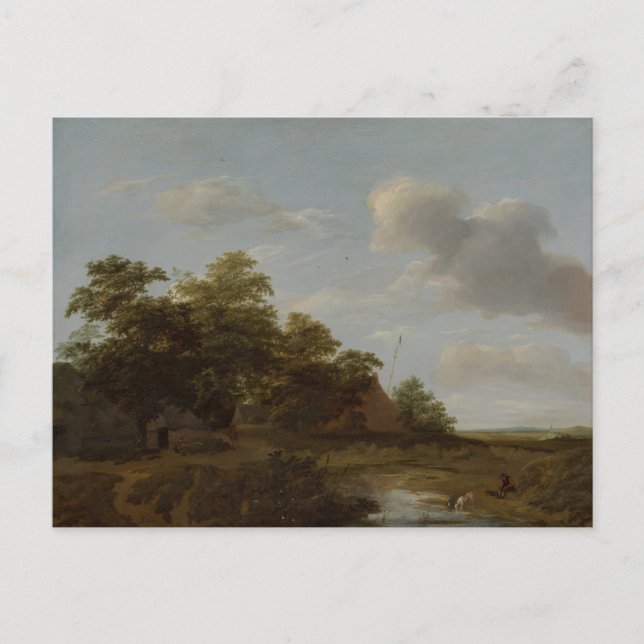Postal Jan Vermeer van Haarlem, Paisaje con granja (Anverso)