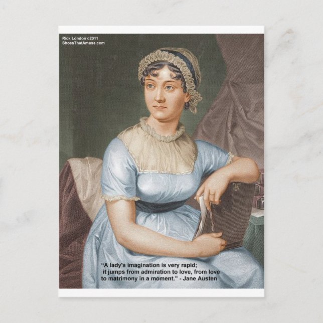 Postal Jane Austen Amistad/Amor/Balm Cita Regalos (Anverso)