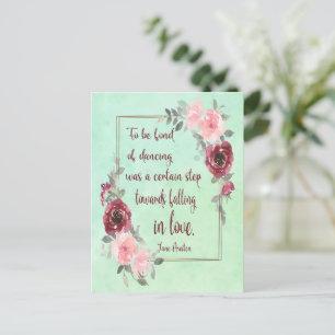 Postal Jane Austen cita para ser aficionada a bailar post