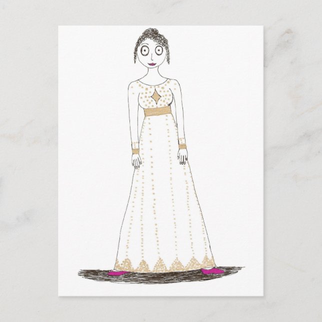 Postal Jane Austen Creepy Gold (Anverso)