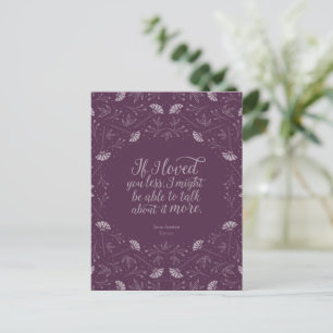 Postal Jane Austen Emma Purple Floral Love Quita