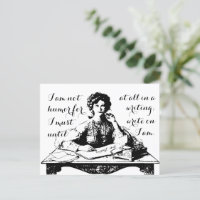 Jane Austen "Escribiendo" Cita Postcard