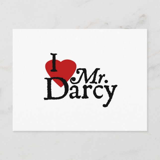 Postal Jane Austen I LOVE Mr Darcy (Anverso)