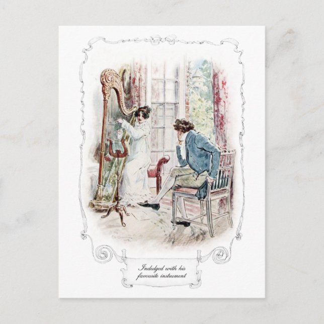 Postal Jane Austen Mansfield Park Ilustracion Postcard (Anverso)