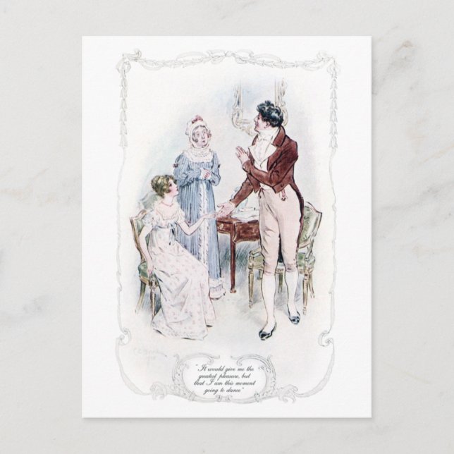 Postal Jane Austen Mansfield Park Ilustracion Postcard (Anverso)